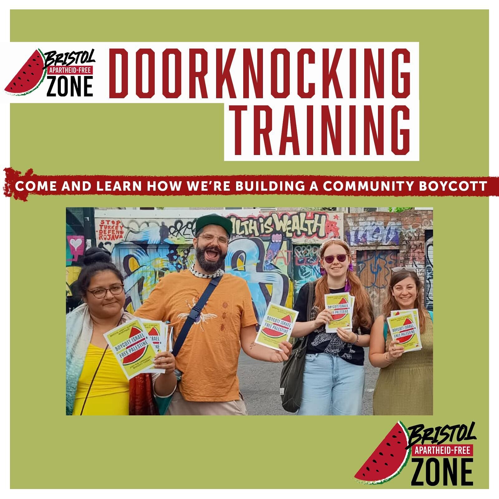 Bristol Apartheid Free Zone Doorknocking Training at BASE