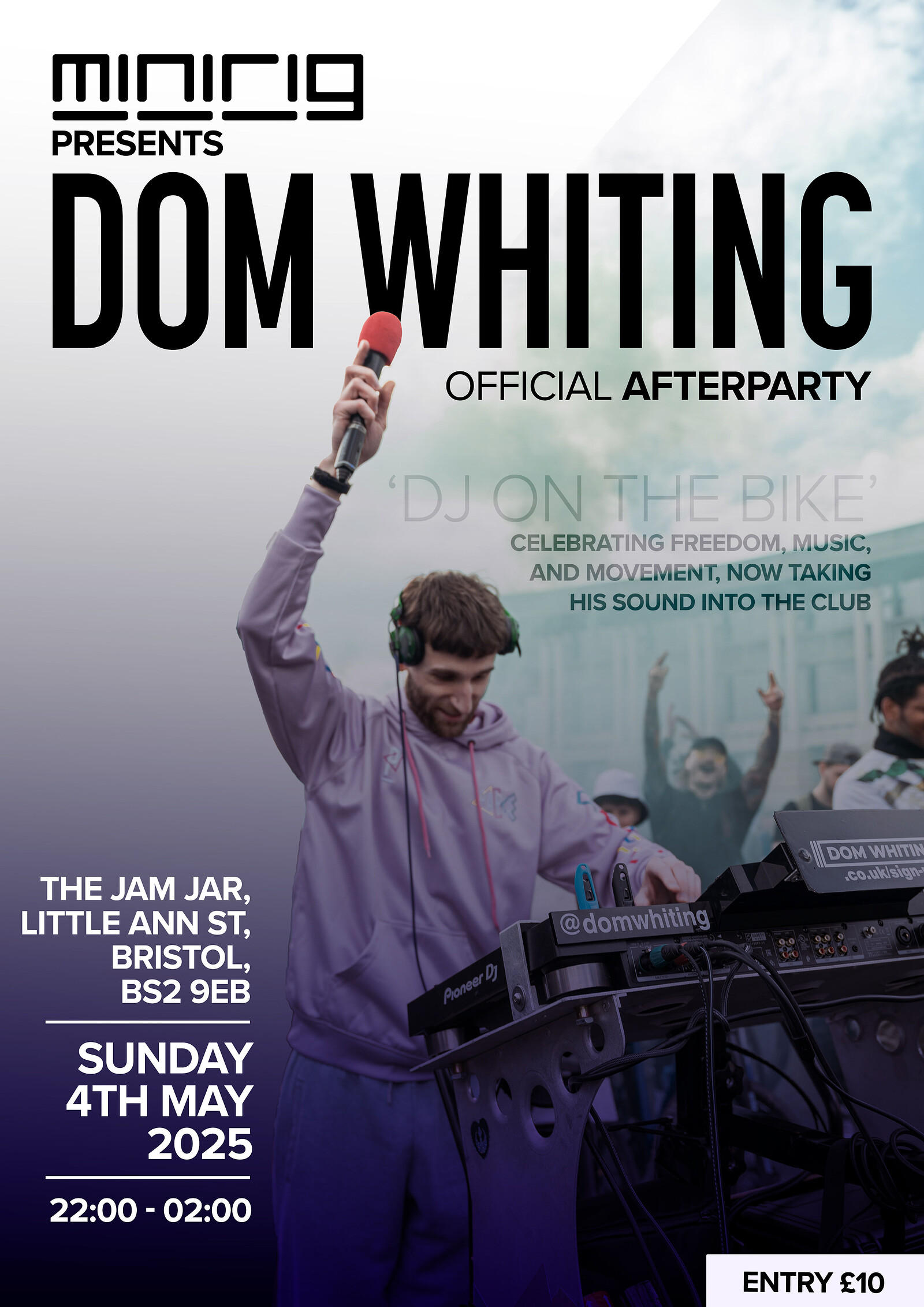DJ On The Bike: Dom Whiting  | £10 OTD at The Jam Jar
