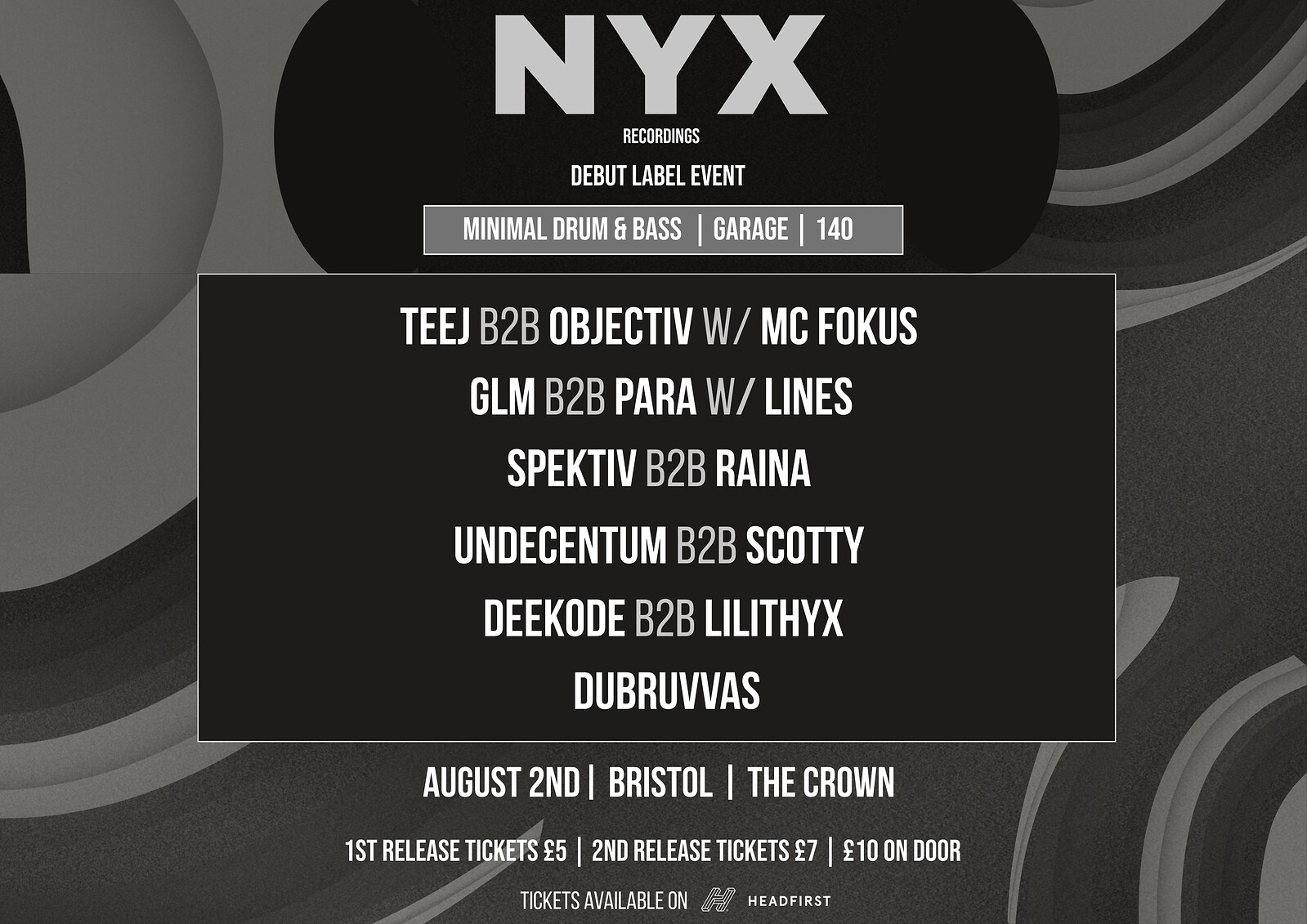 NYX Recordings | Debut Label Event at The Crown