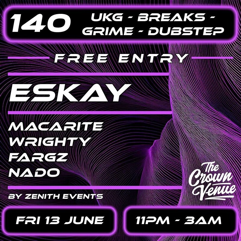 Zenith: ESKAY, Macarite, Wrighty, Nado + Fargz at The Crown