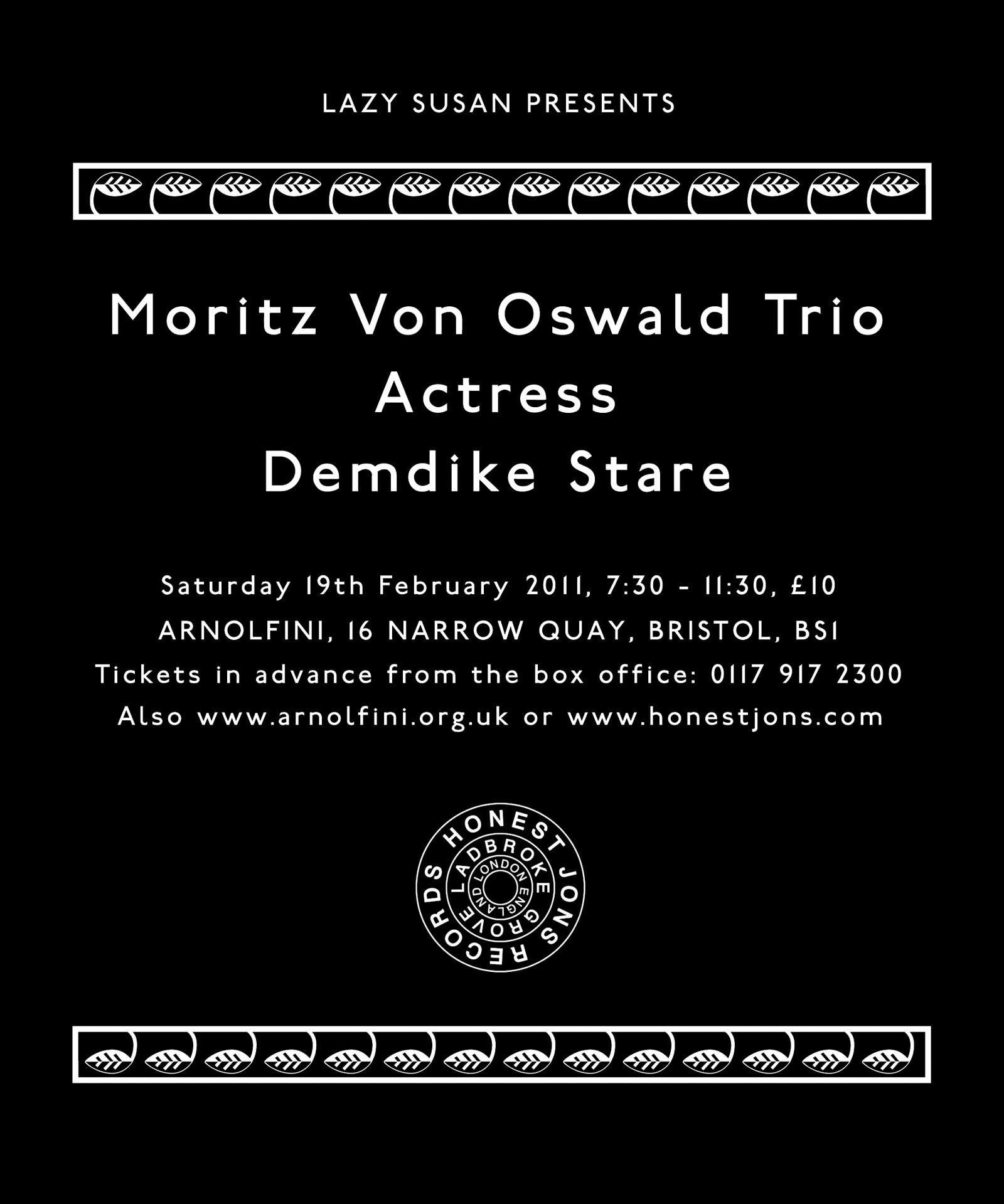 Moritz Von Oswald & Honest Jon at Arnolfini