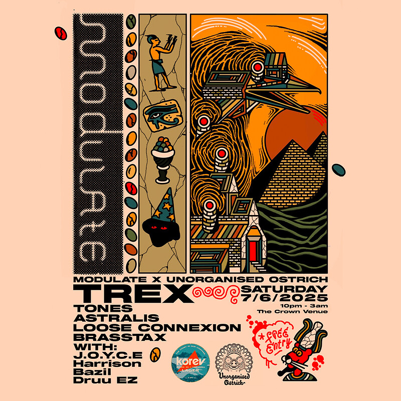 Modulate x Unorganised Ostrich: Trex + Support at The Crown