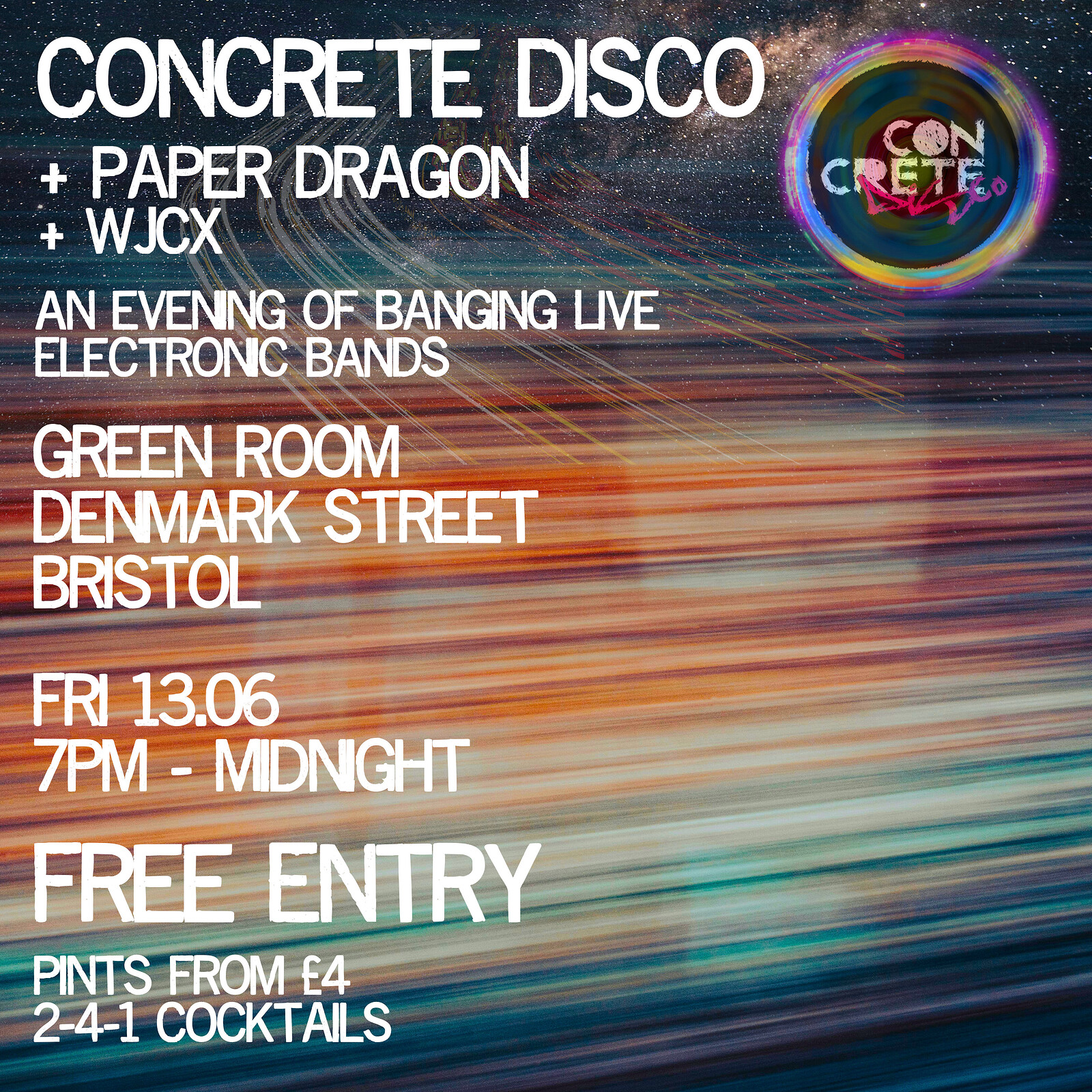Concrete Disco + Paper Dragon + Special Guests TBA at The Green Room, Bristol