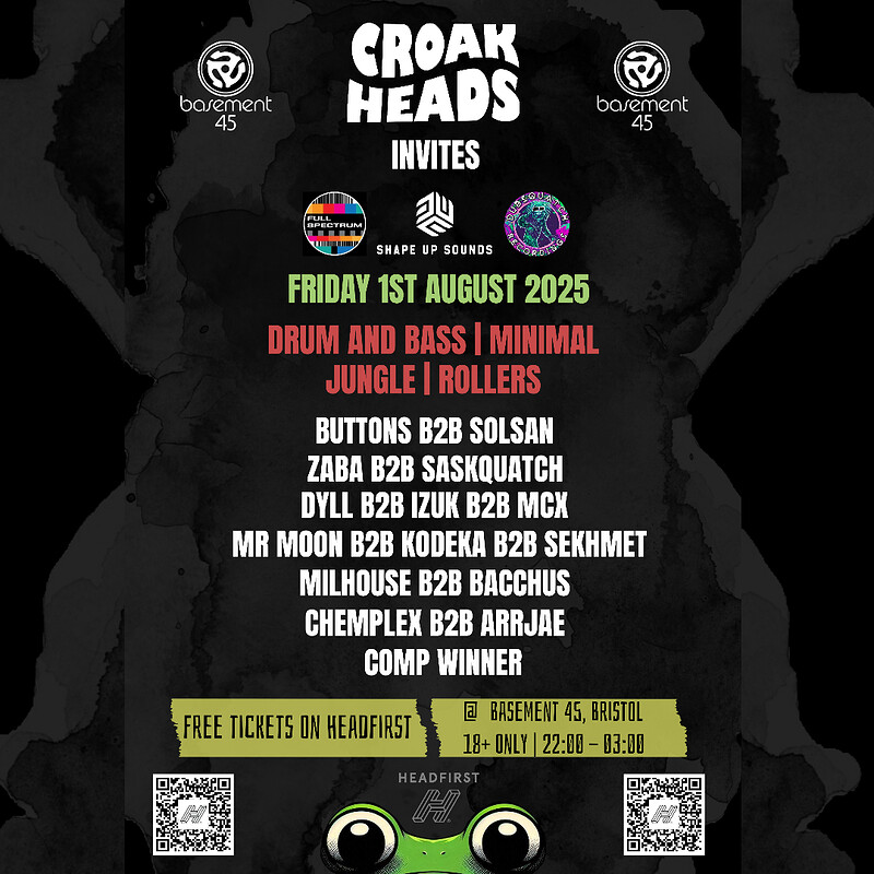 Croakheads Invites: DnB Collectives Bristol Takeover at Basement 45