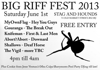 Big Riff Fest With Myownflag at Stag And Hounds