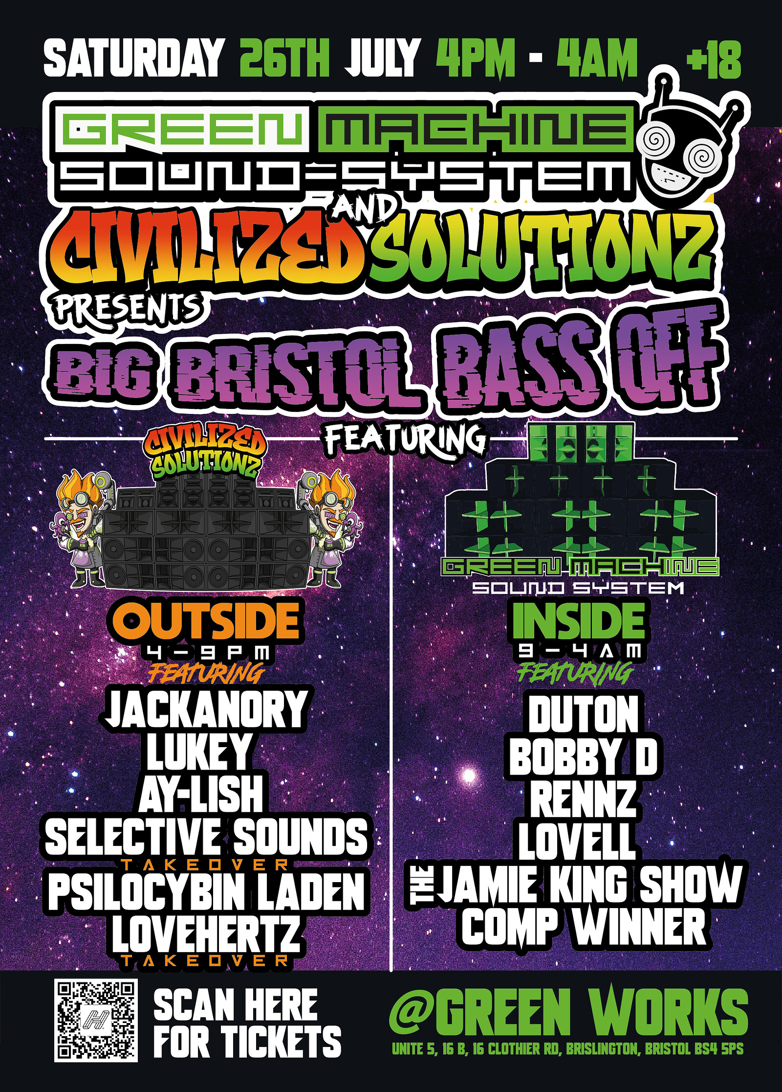 Green Machine & Civilized Solutions: The Big Bristol Bass Off at Green Works