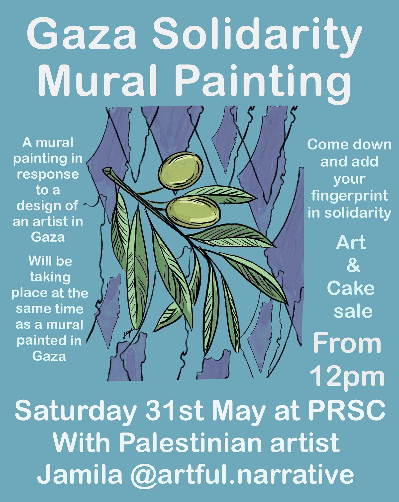 Gaza Solidarity Mural Painting & Fundraiser at PRSC (outside)