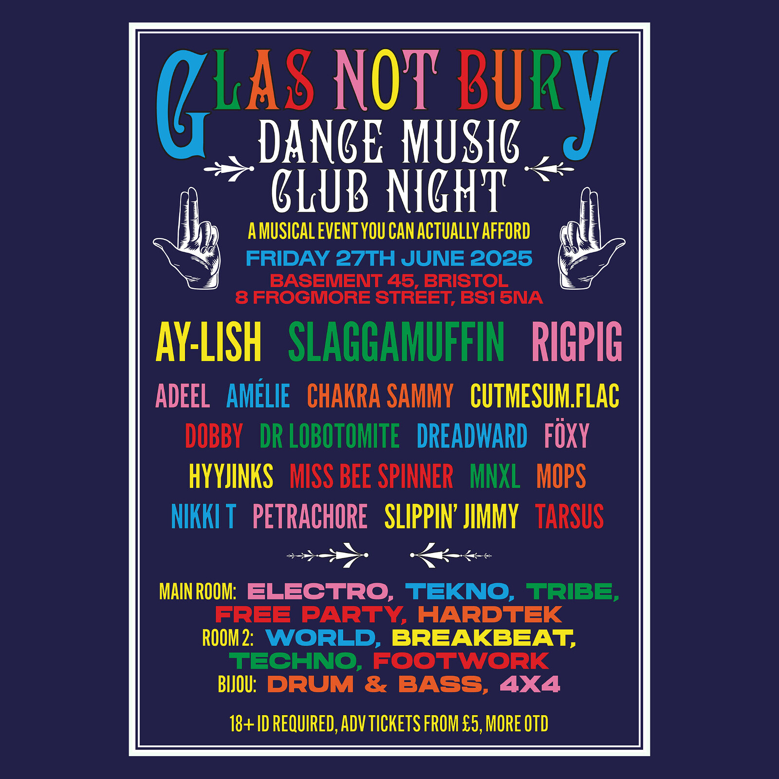 GLAS-NOT-BURY: Multi-genre Dance Night at Basement 45