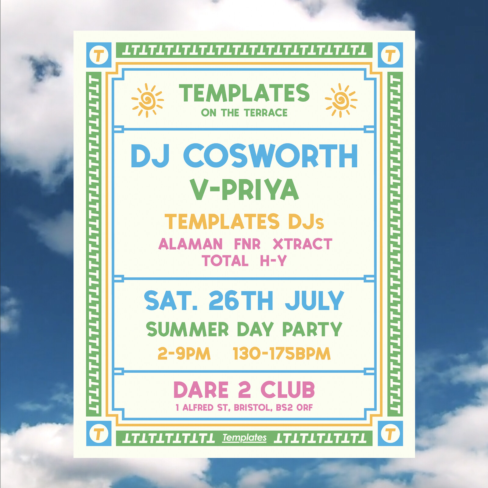 Templates on the Terrace: DJ Cosworth, V-Priya, + Templates DJs at Dare to Club