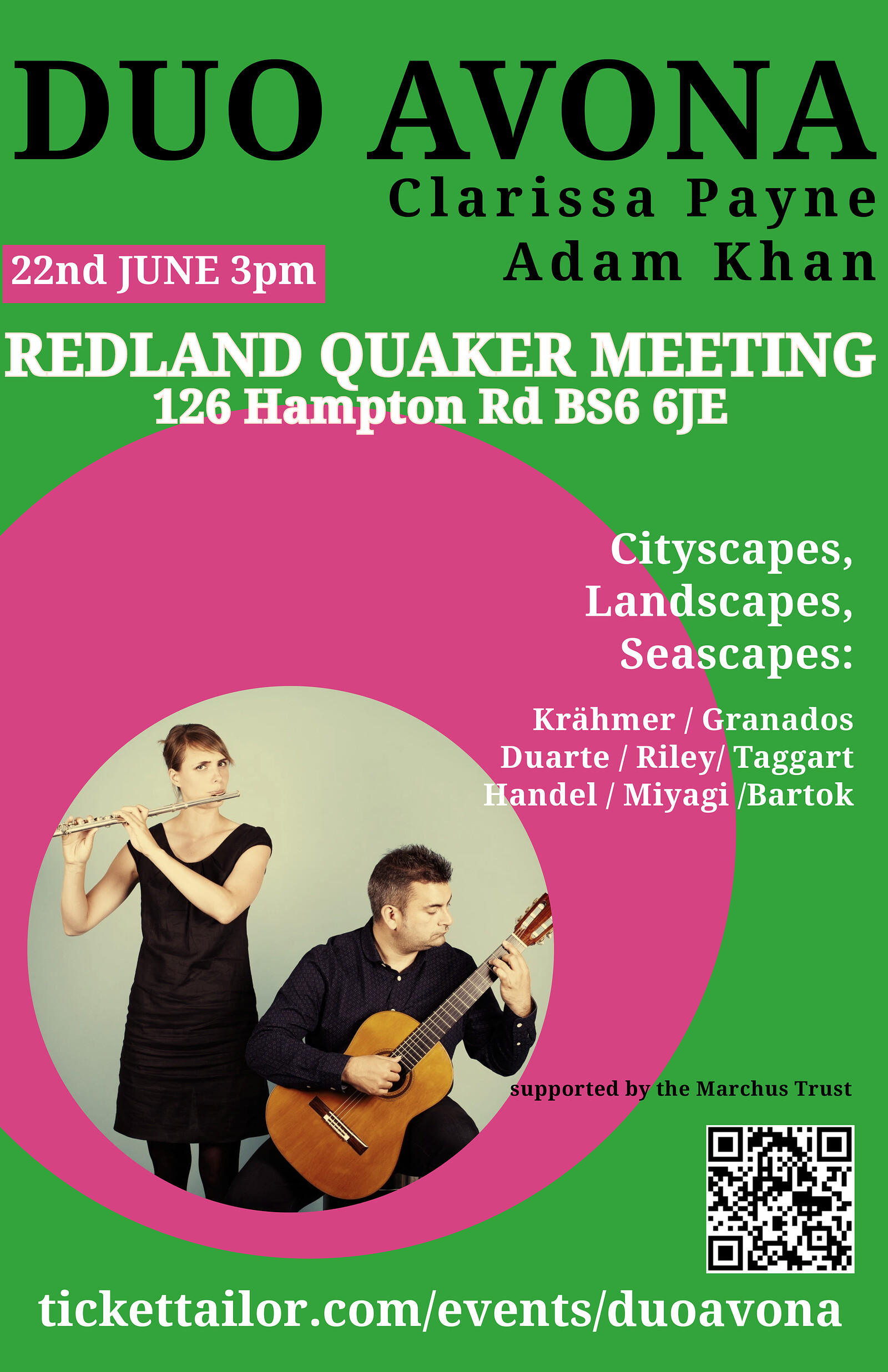 Flute and Guitar music inspired by landscapes, cityscapes and seascapes at Redland Quaker Meeting