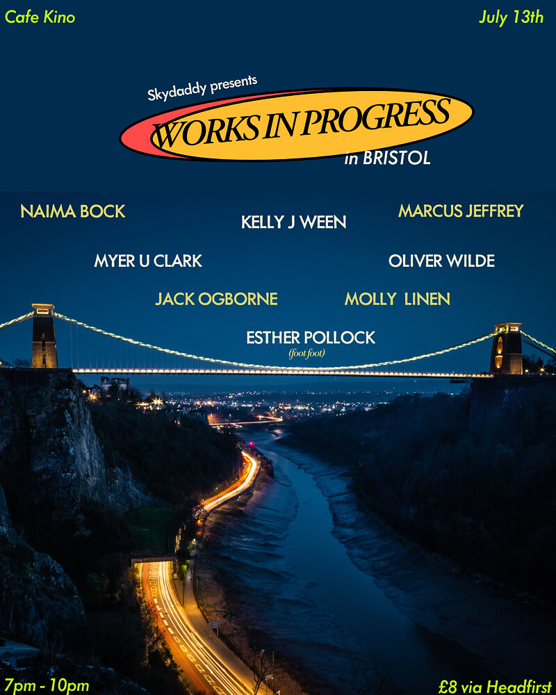 Skydaddy presents ‘Works in Progress’ at Cafe Kino