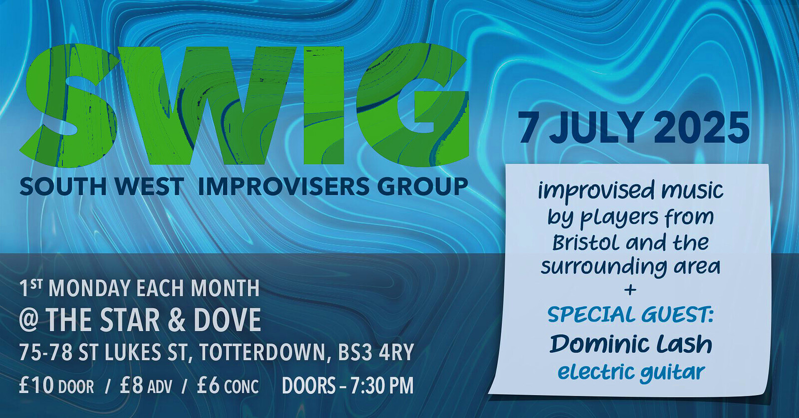 SWIG featuring Dominic Lash at The Star and Dove