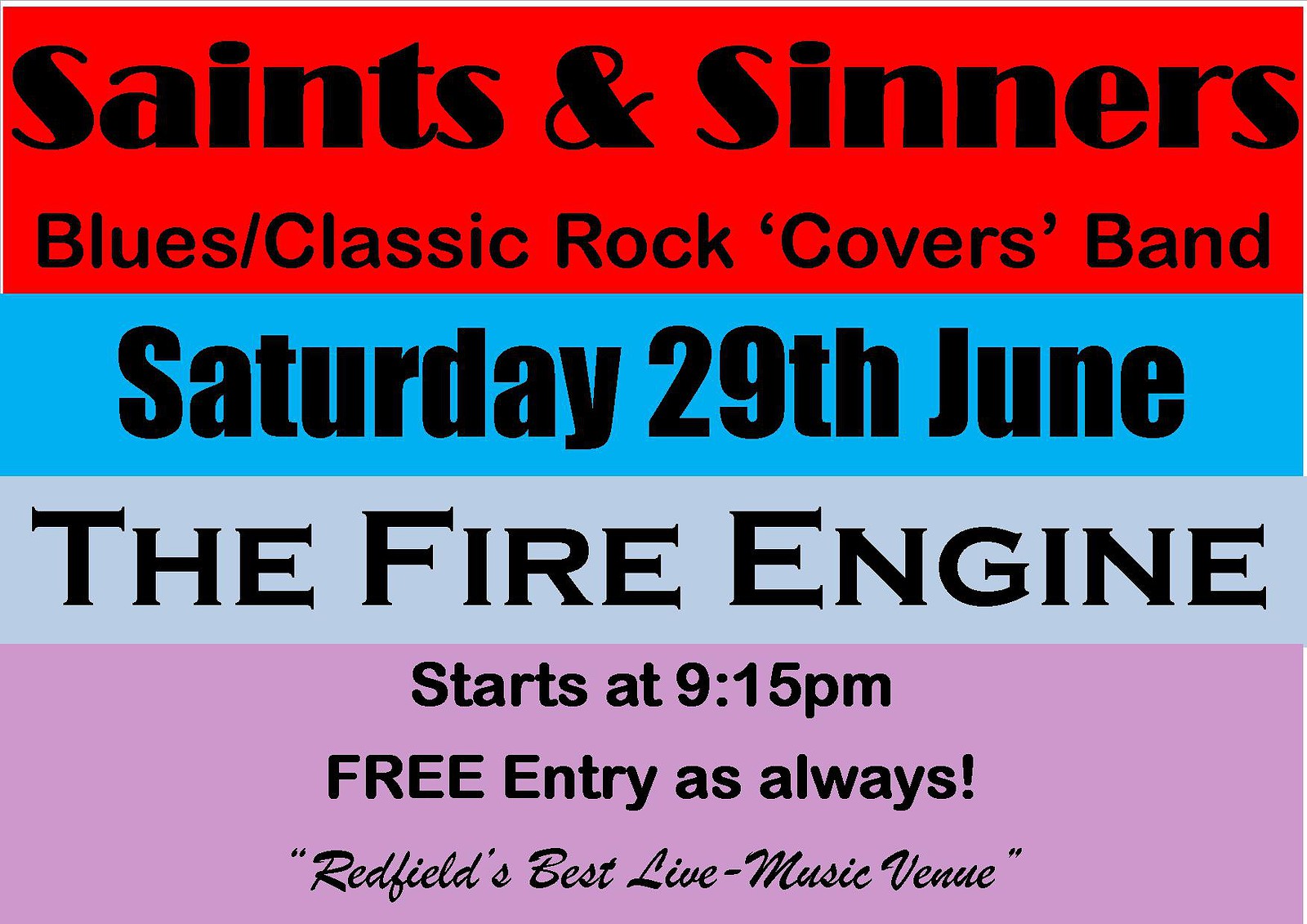 Saints & Sinners at The Fire Engine