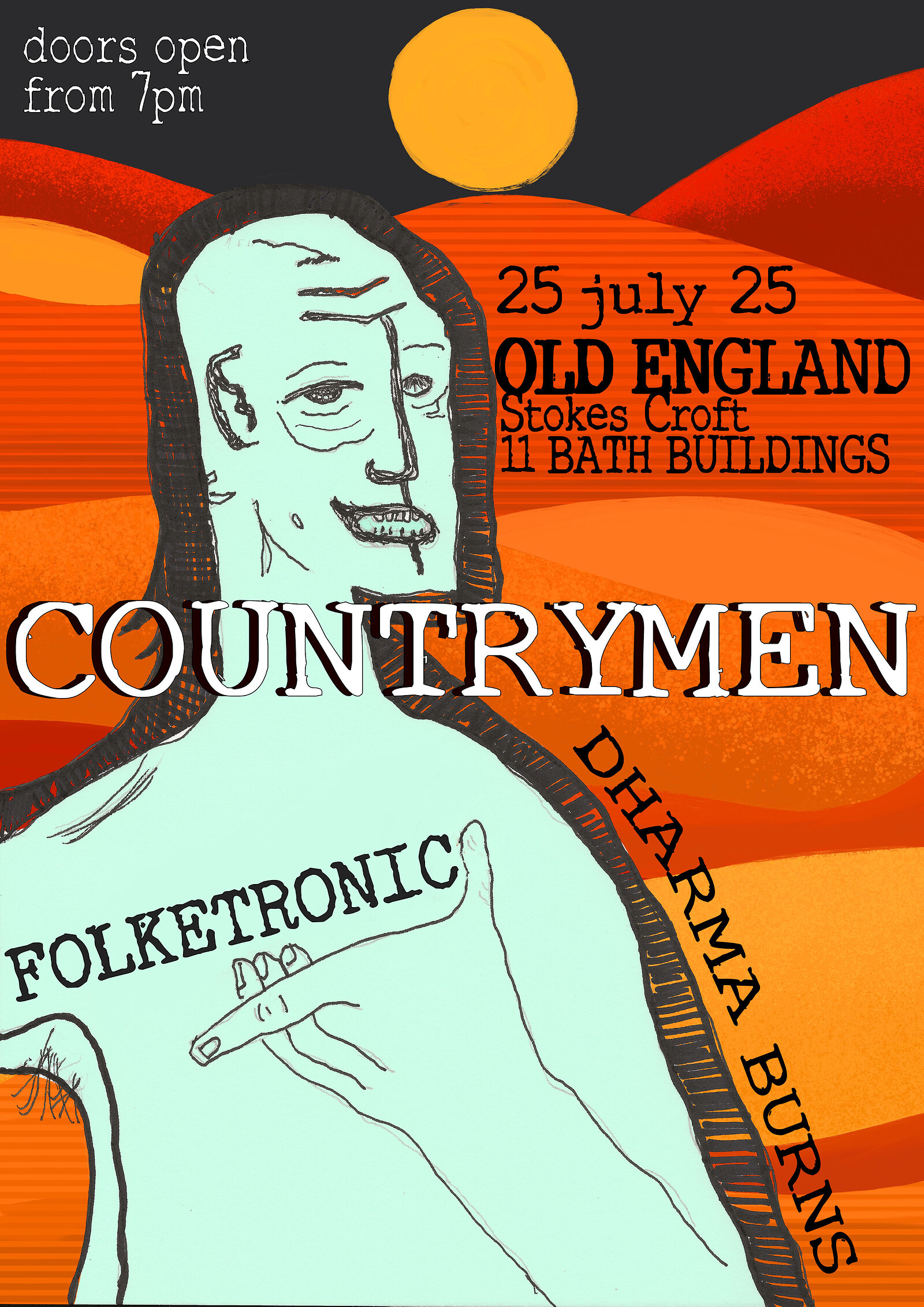 COUNTRYMEN + FOLKETRONIC + DHARMA BURNS at The Old England Pub