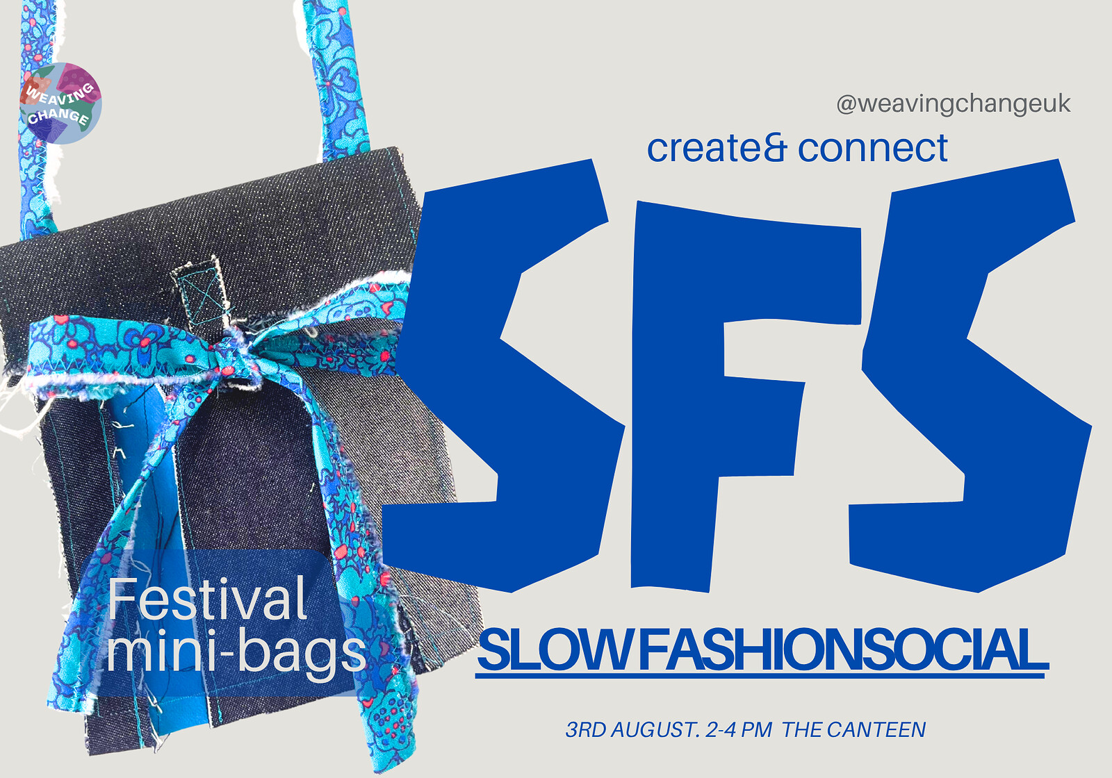 Slow Fashion Social - deadstock festival bags at The Canteen