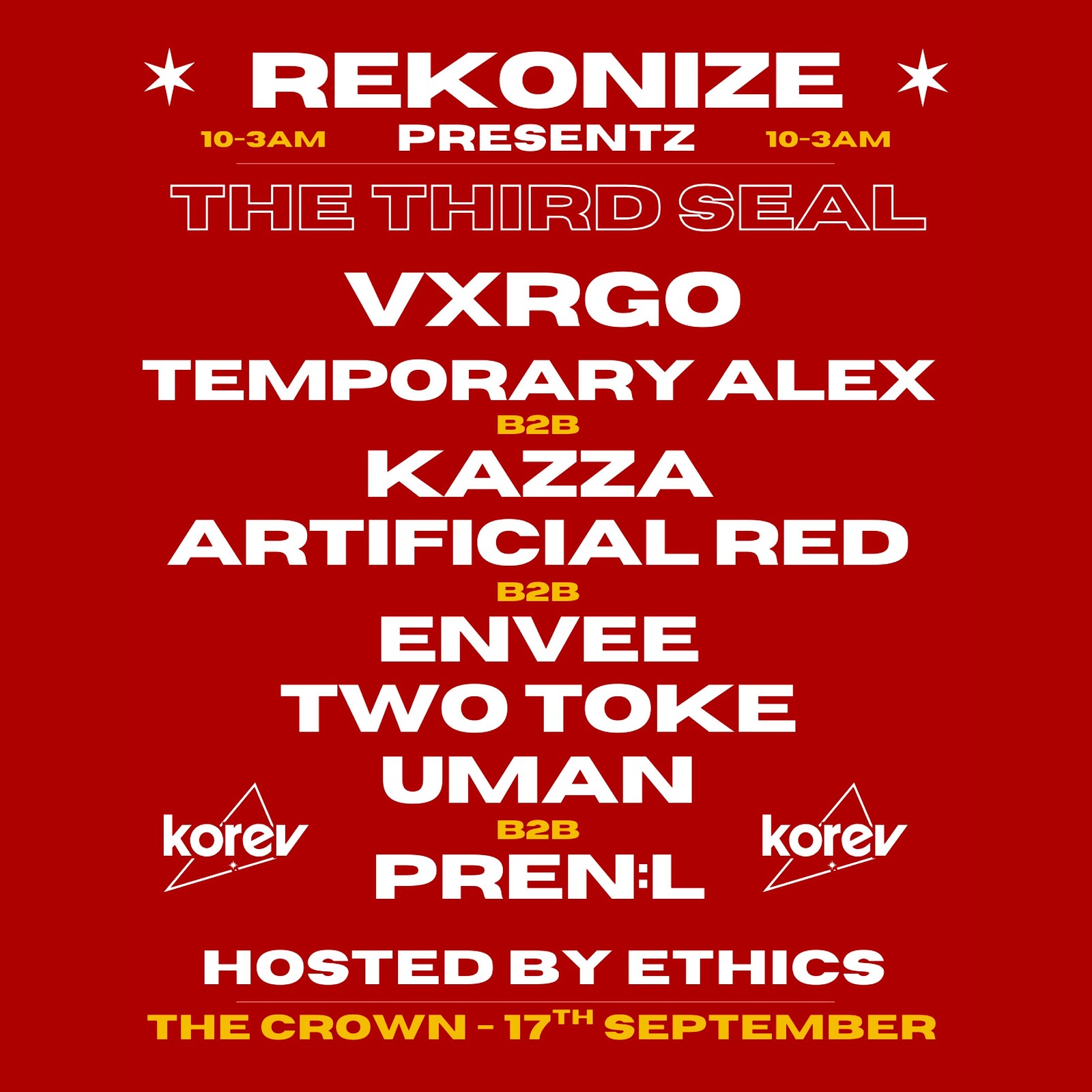 Rekonize Presents: VXRGO + Support at The Crown