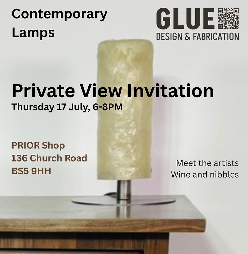 GLUE Design & Fabrication Contemporary Lamp Exhibition at PRIOR Shop, 136 Church Rd