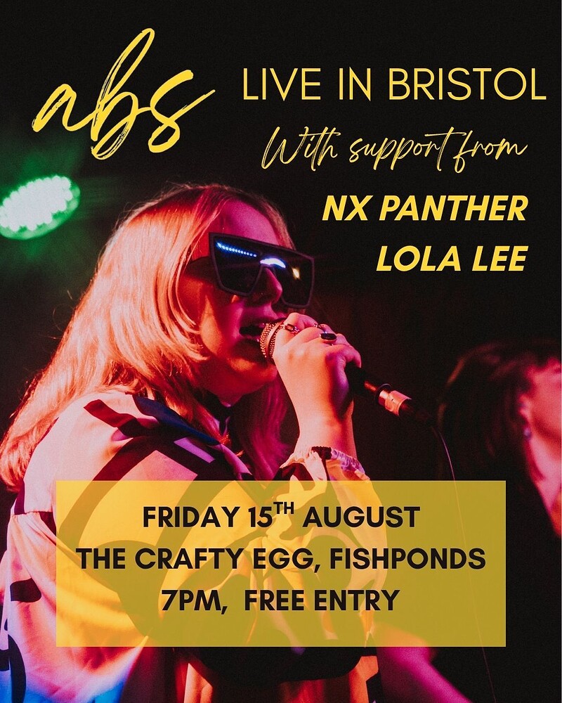 in Bristol + Support from Nx Panther and Lola Lee at The Crafty Egg (Fishponds)