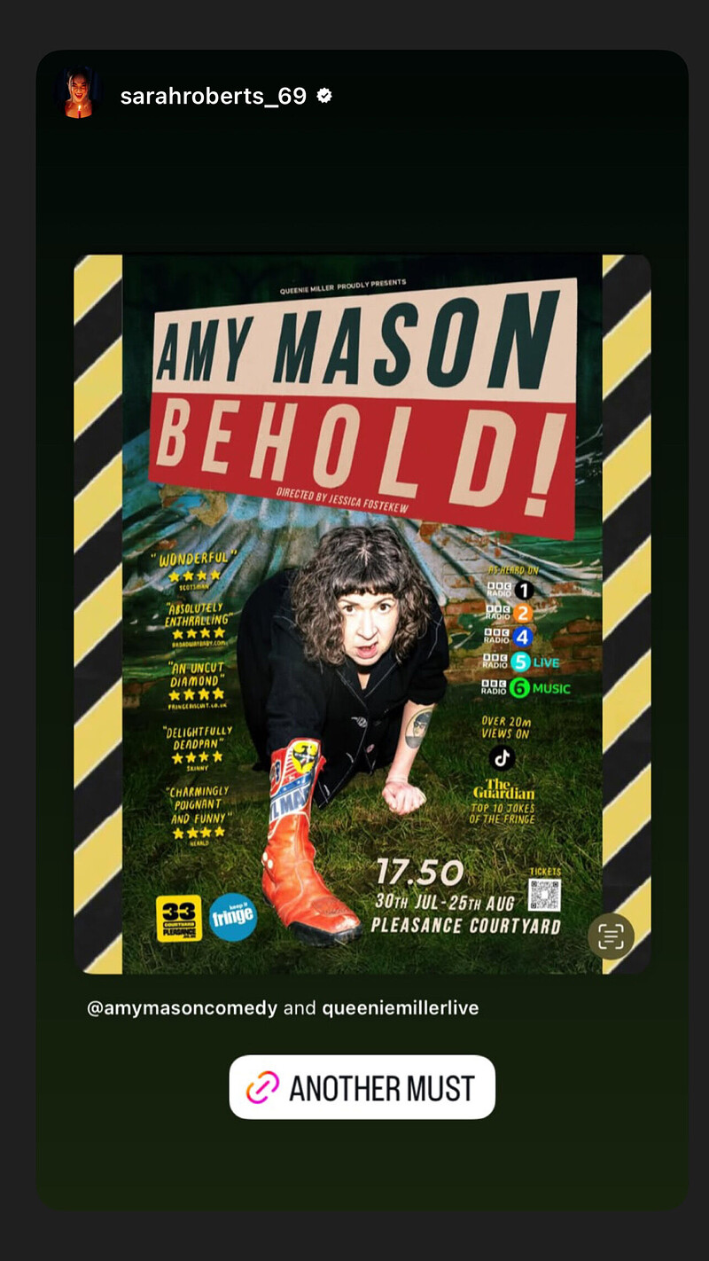 Early show - Amy Mason: Behold Ed Fringe preview at Sidney & Eden