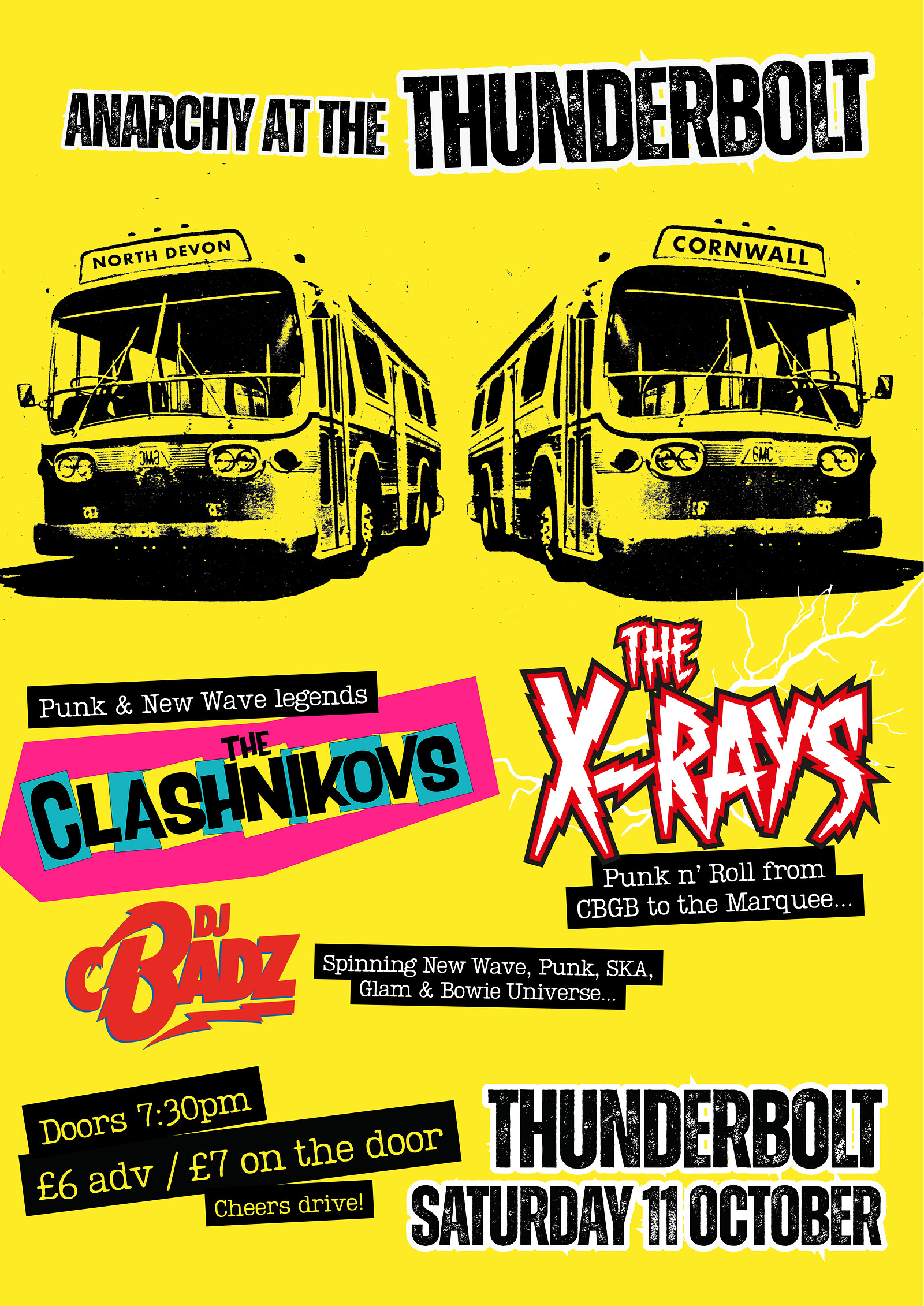 CLASHNIKOVS + THE XRAYS + DJ CBADZ at The Thunderbolt