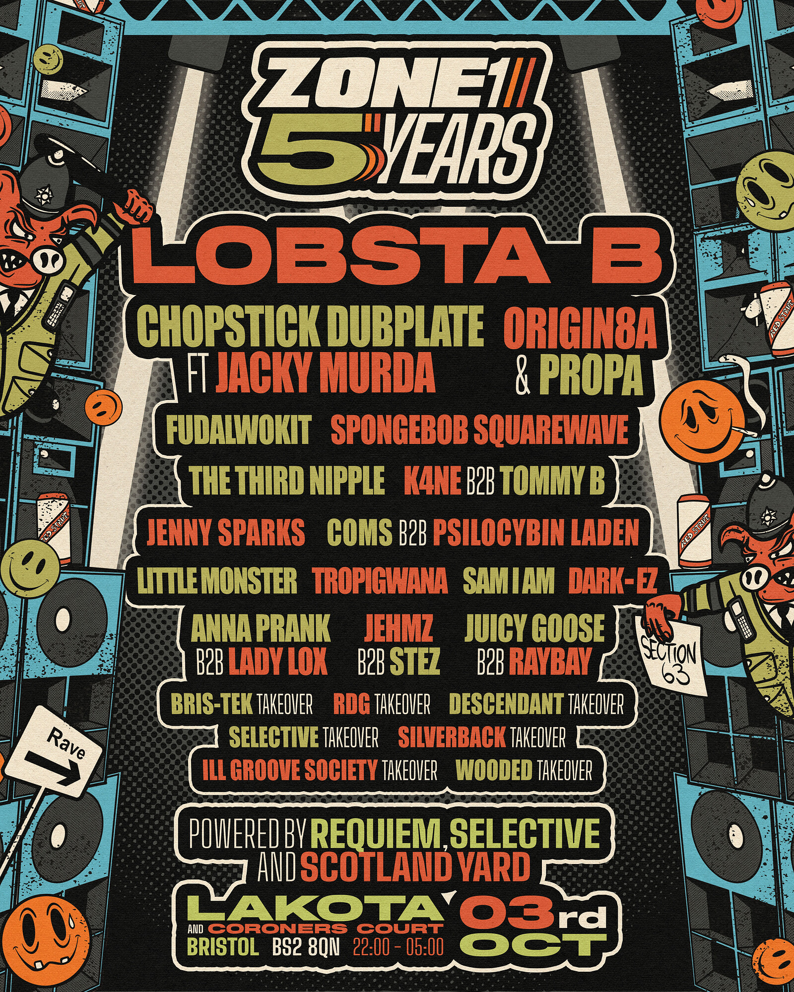 5 YEARS OF ZONE 1 - w/ REQUIEUM, SCOTLAND YARD, SELECTIVE at Lakota