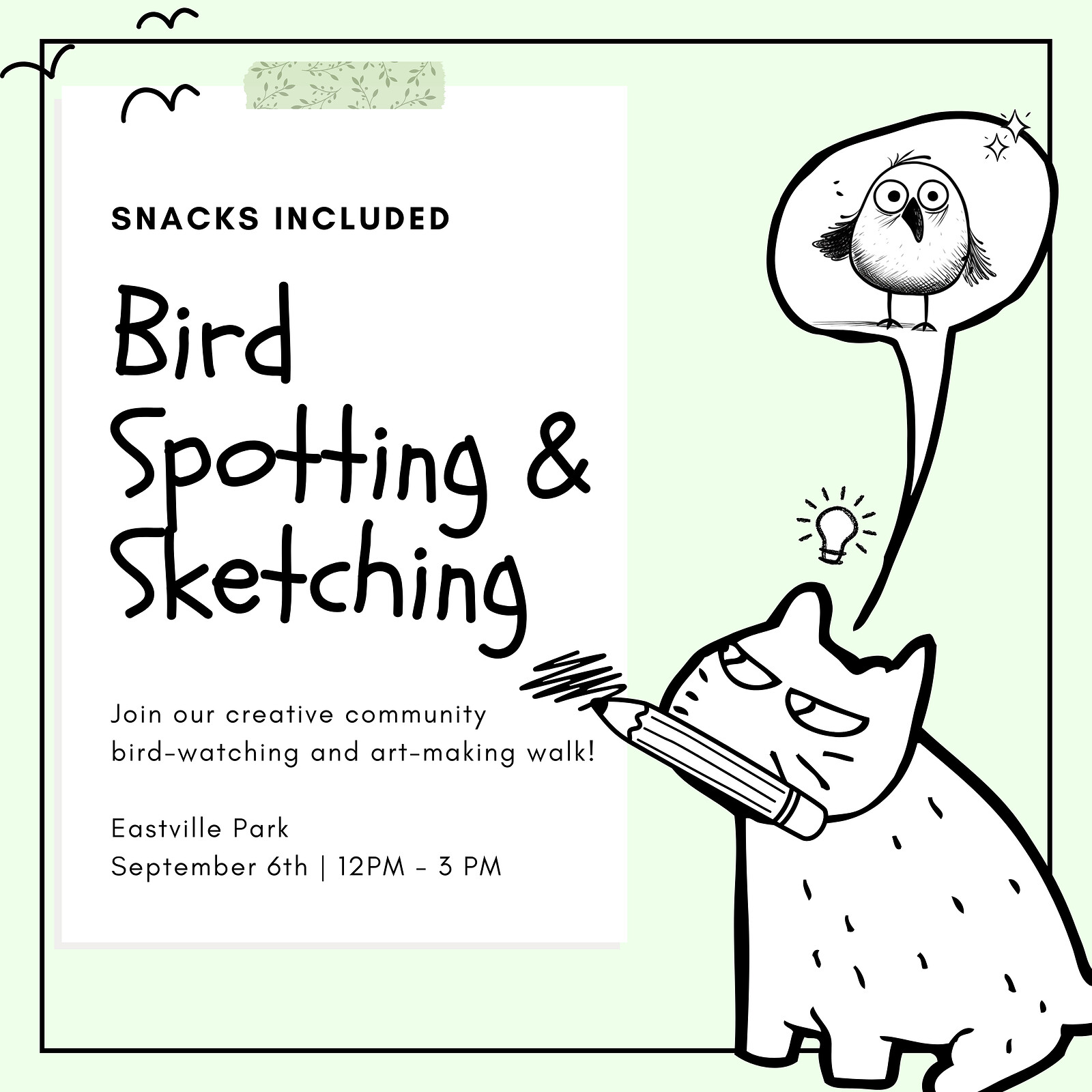 Bird Spotting & Sketching at Eastville Park