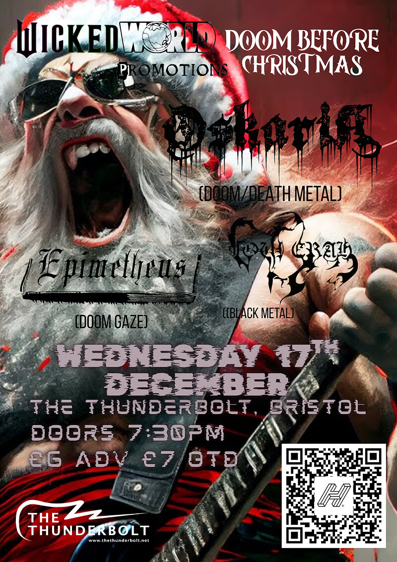 Wicked World Presents Doom Before Christmas OSKARIA + epimetheus + foulerah at The Thunderbolt