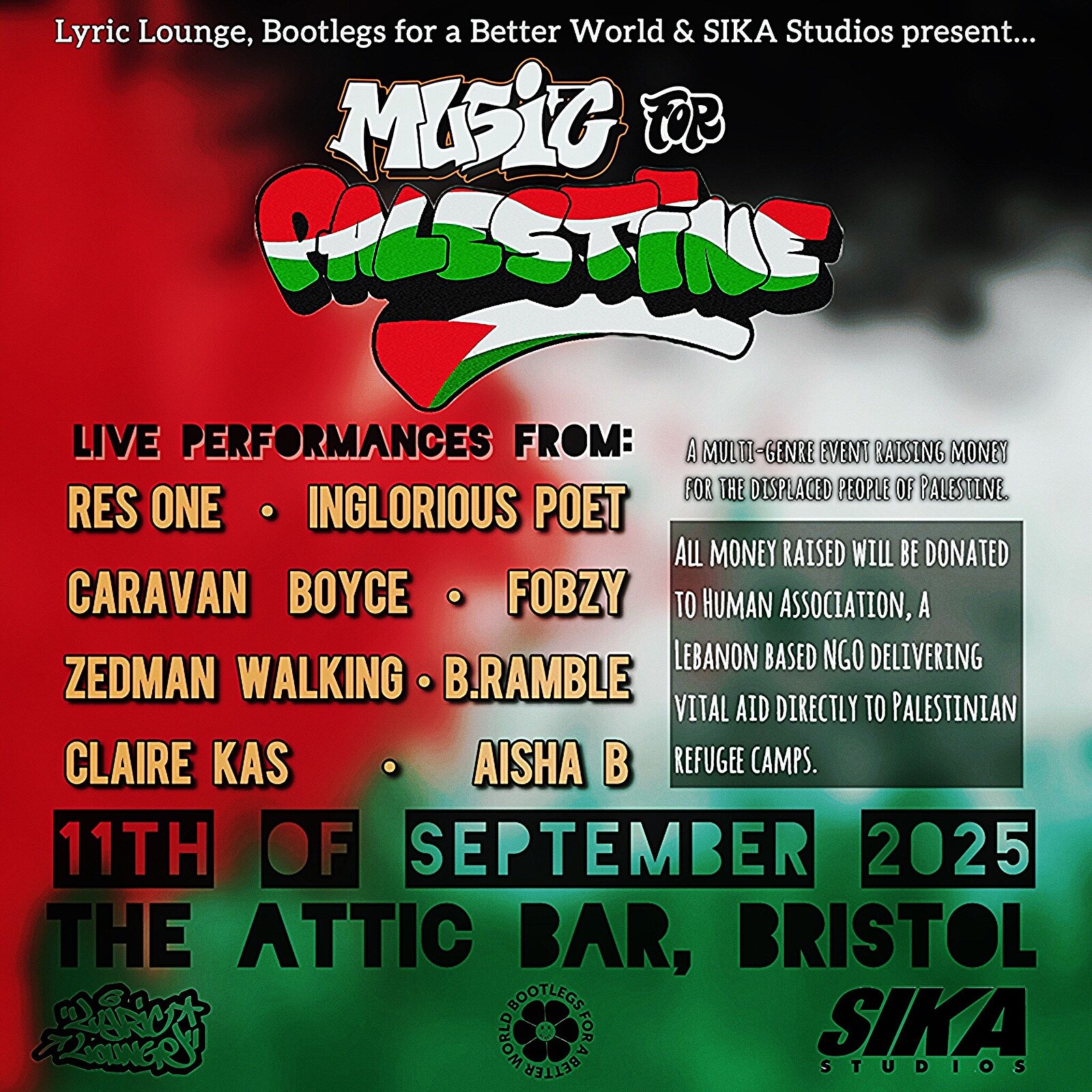 'Music for Palestine' - Palestine Fundraiser at The Full Moon & Attic Bar