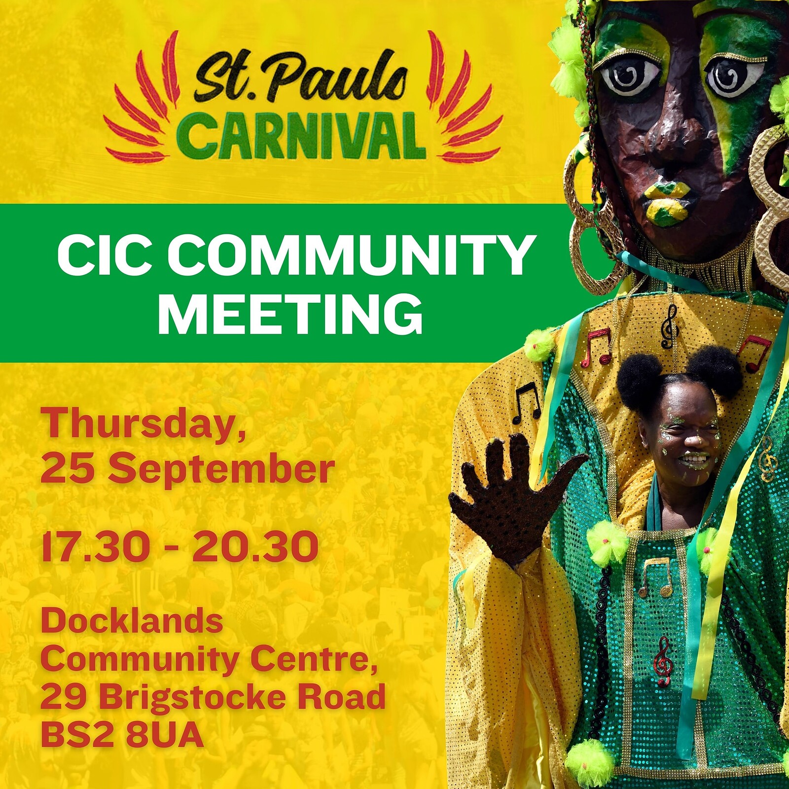 St Pauls Carnival  CIC Community Meeting at Docklands Community Centre, 29 Brigstocke Road BS2 8UA