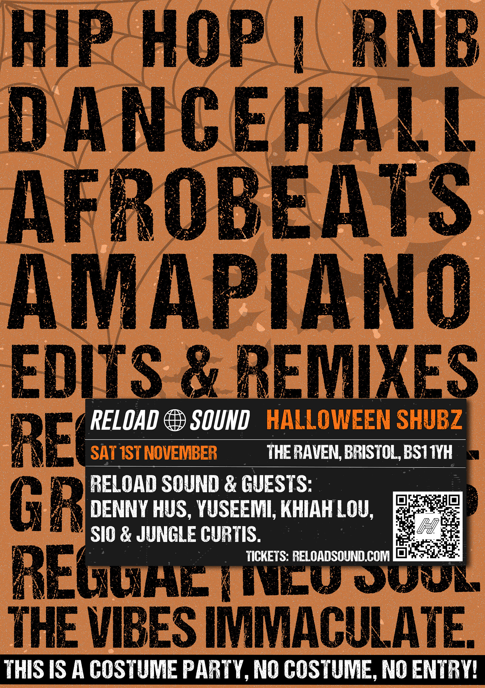 Reload Sound's Halloween Shubz at The Raven, 30 Clare St, Bristol BS1 1YH