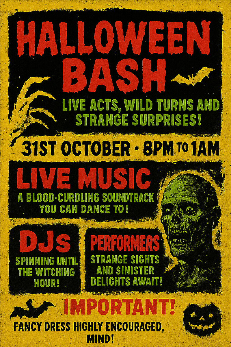 ~ Halloween Bash ~ B.O.M.P & Queens of Noise at Zed Alley