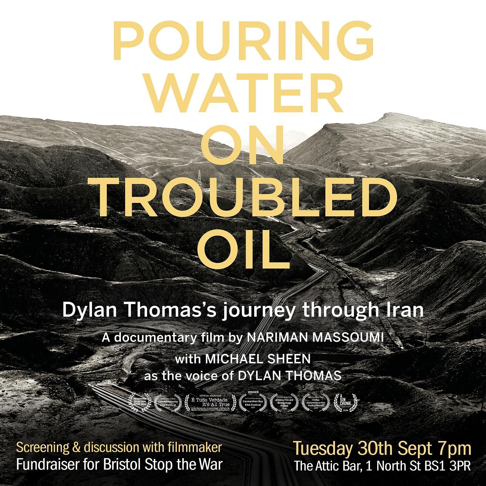 Pouring Water on Troubled Oil - A documentary by Nariman Massoumi at The Full Moon & Attic Bar