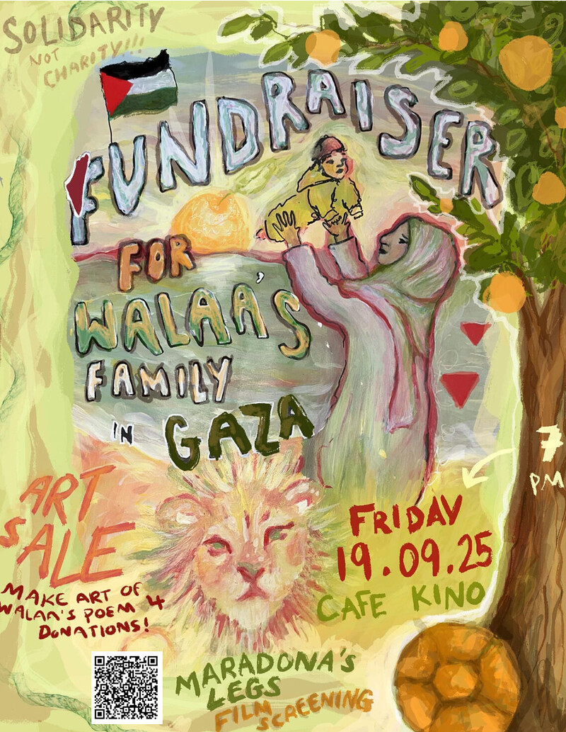 Fundraiser for Walaa's Family in Gaza Art Sale Film Screening at Cafe Kino