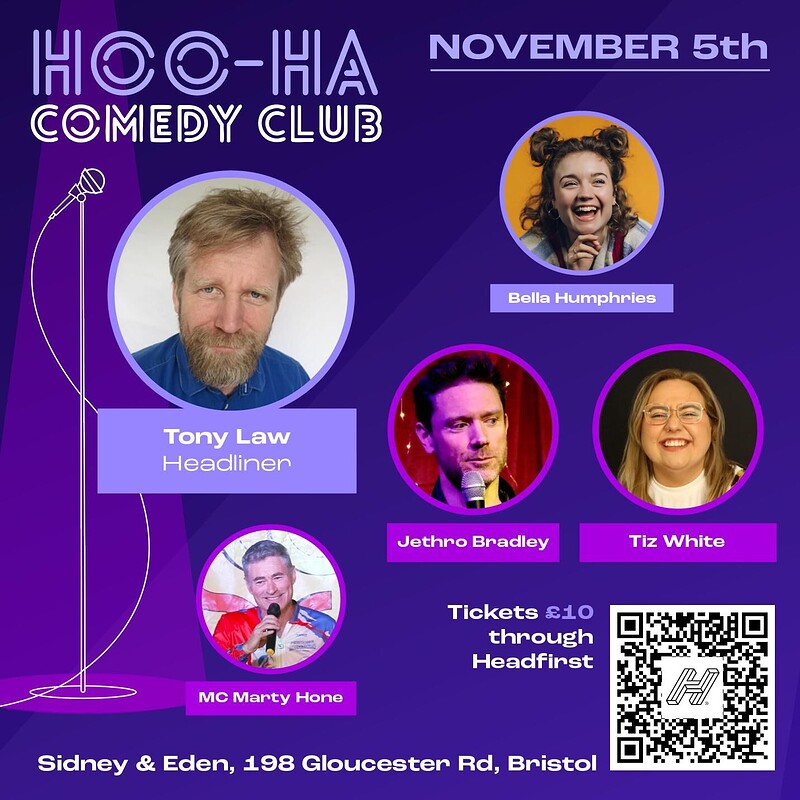 Hoo-HA Stand-up Comedy Club at Sidney & Eden, 198 Gloucester Rd Bristol NW5 8NU
