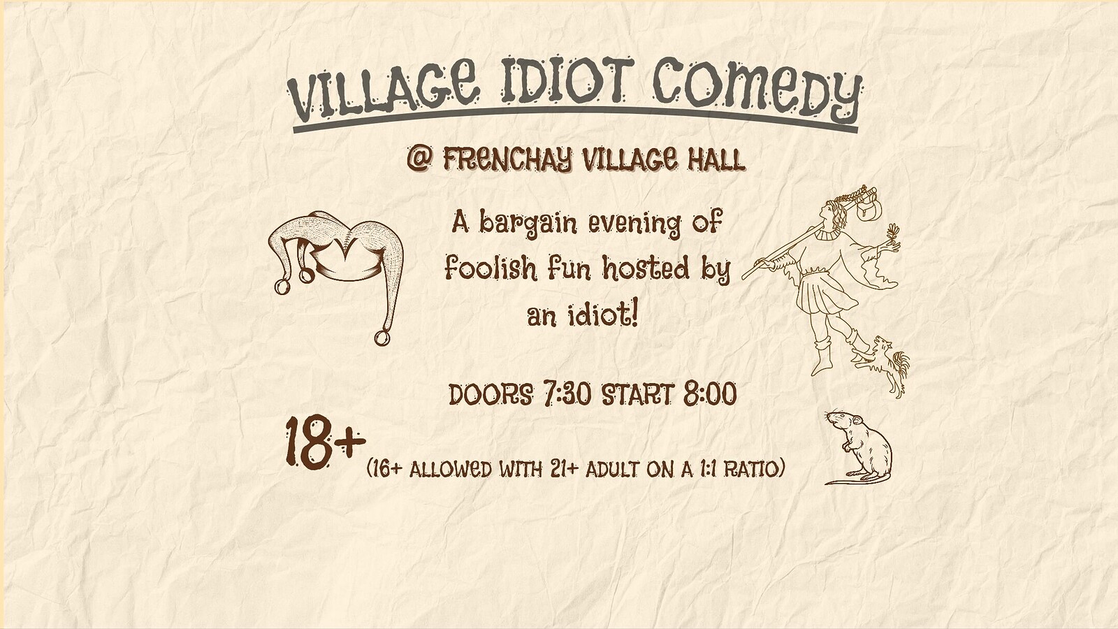 Village Idiot Comedy Night at Frenchay Village Hall