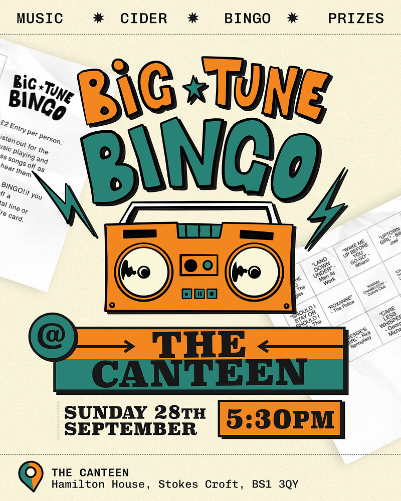 Big Tune Musical Bingo at The Canteen