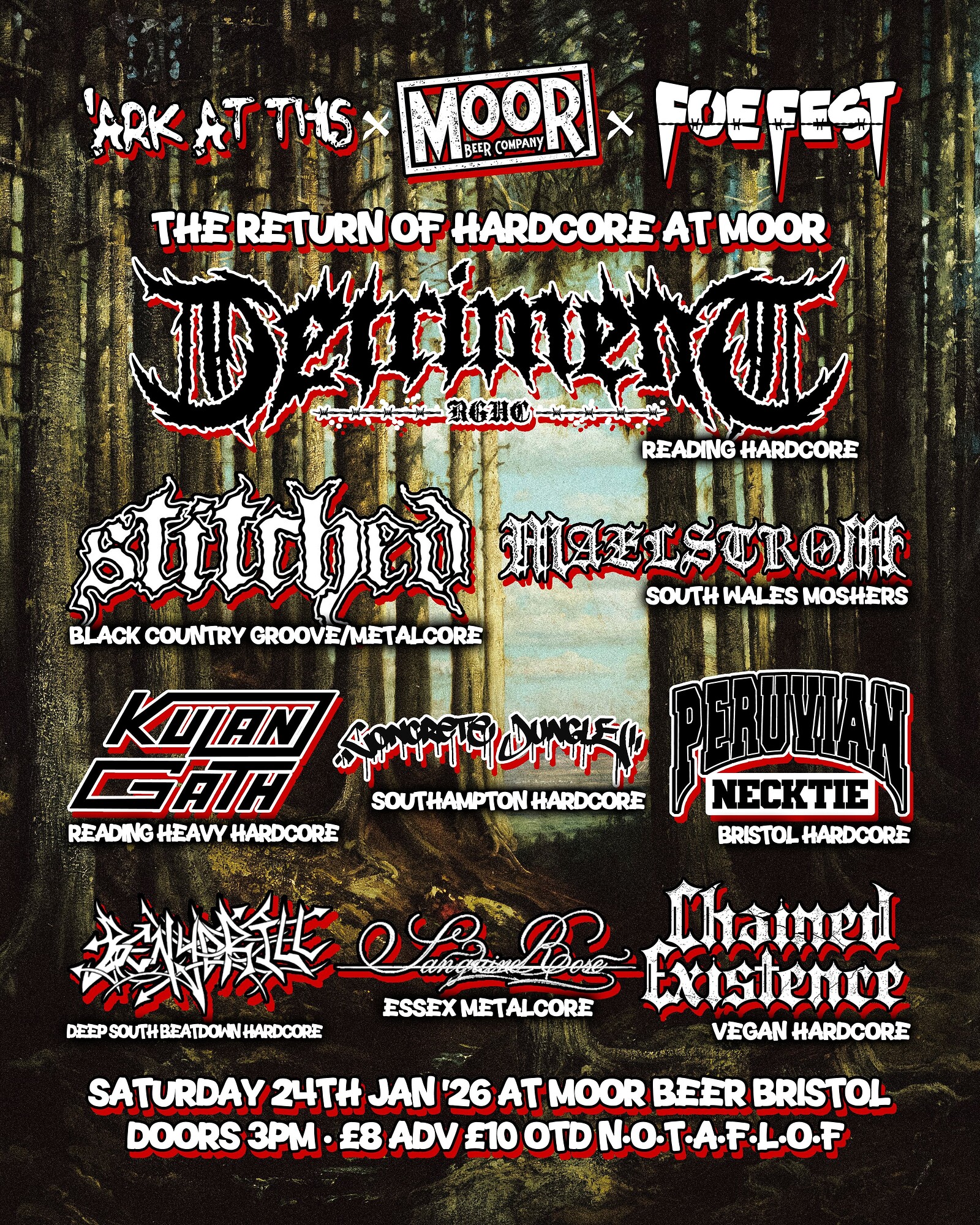 DETRIMENT / STITCHED / MAELSTROM / KULAN GATH + MORE at Moor Beer Co
