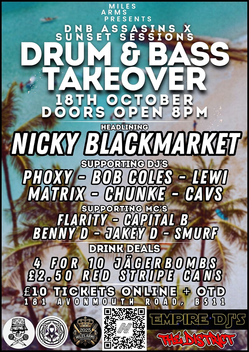DNB ASSASSINS X SUNSET SESSIONS - DRUM AND BASS TAKEOVER at Miles Arms