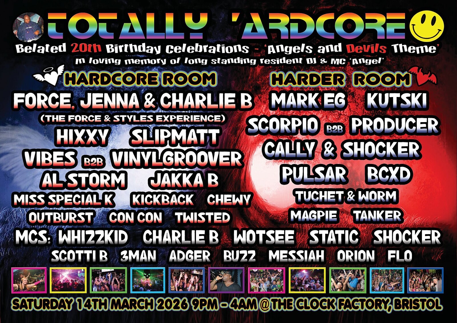 TOTALLY ‘ARDCORE 20th birthday celebrations at Clock Factory