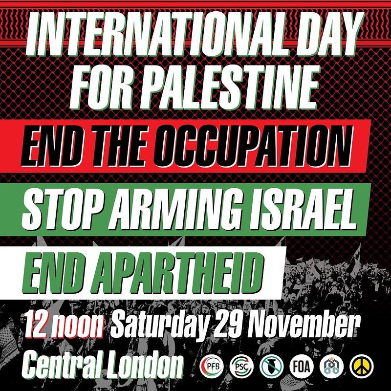 Coaches to London for International Day of Solidarity with Palestine march at Terrace Walk (Bog Island) Bath, BA1 1LN