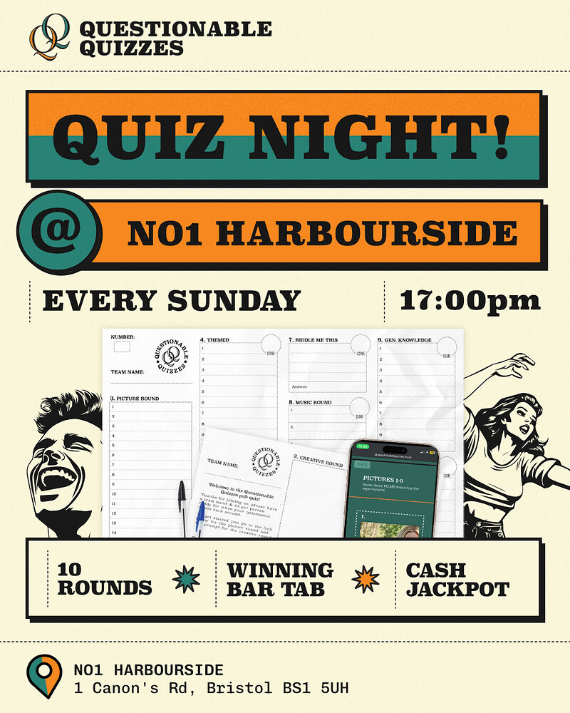 No.1 Harbourside Pub Quiz at No.1 Harbourside