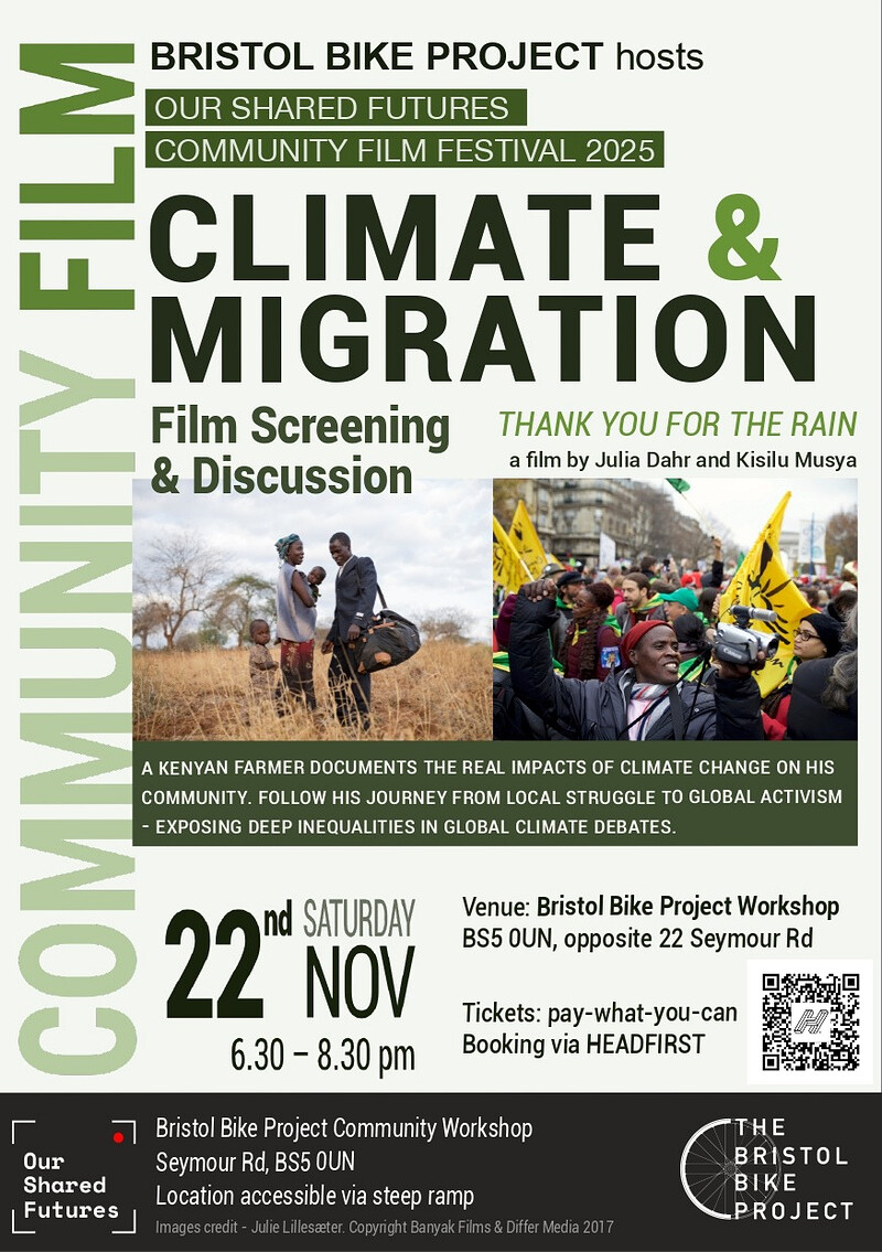 Our shared futures Film Festival: Climate & Migration Community Screening at Bristol Bike Bristol