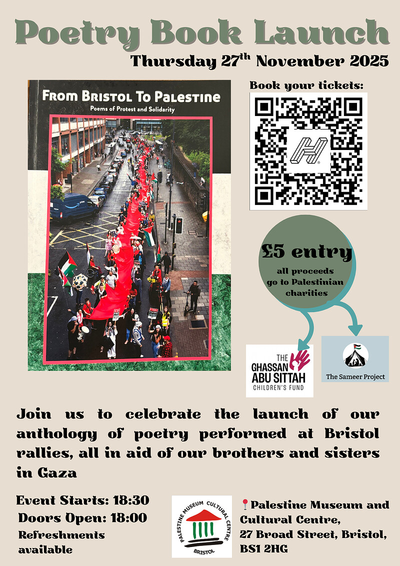 Poetry Book Launch: From Bristol To Palestine at The Palestine Museum and Cultural Centre