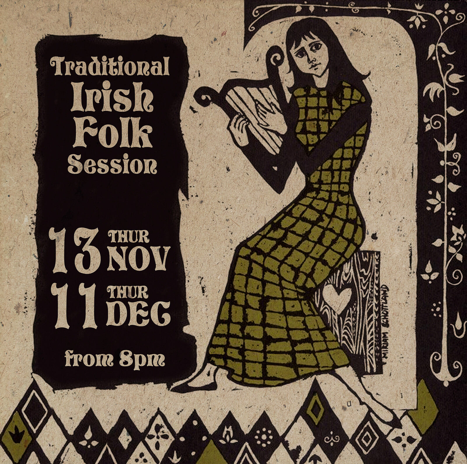 Traditional Irish Folk music session at The Elmer's Arms