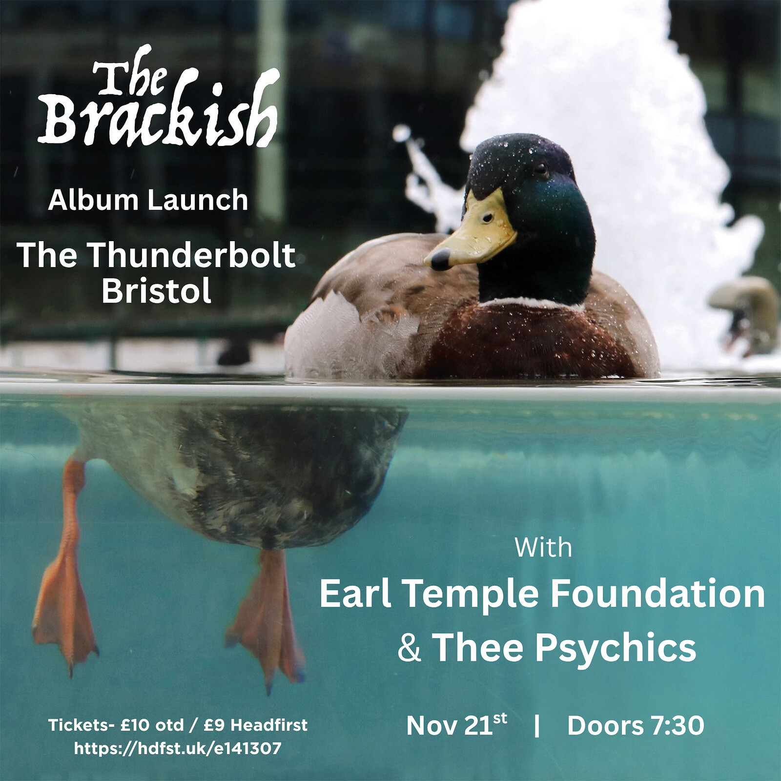 THE BRACKISH "Album Launch" + Earl Temple Foundation + Thee Psychics at The Thunderbolt