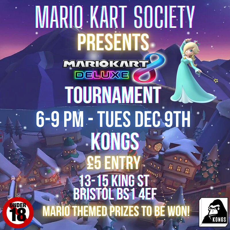 Mario Kart 8 Deluxe Tournament at Kongs at Kongs of Kings street