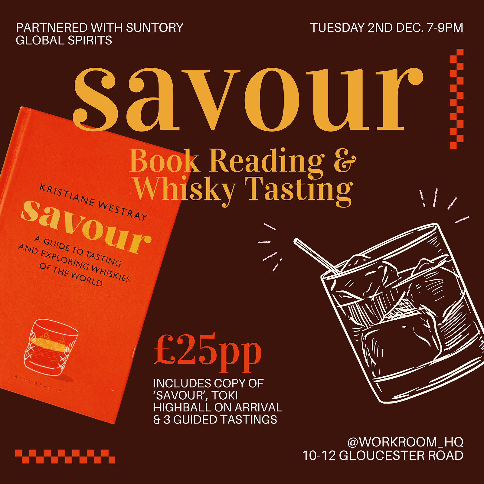 Savour - Book Reading & Whisky Tasting at WorkRoom - 10-12 Gloucester Road