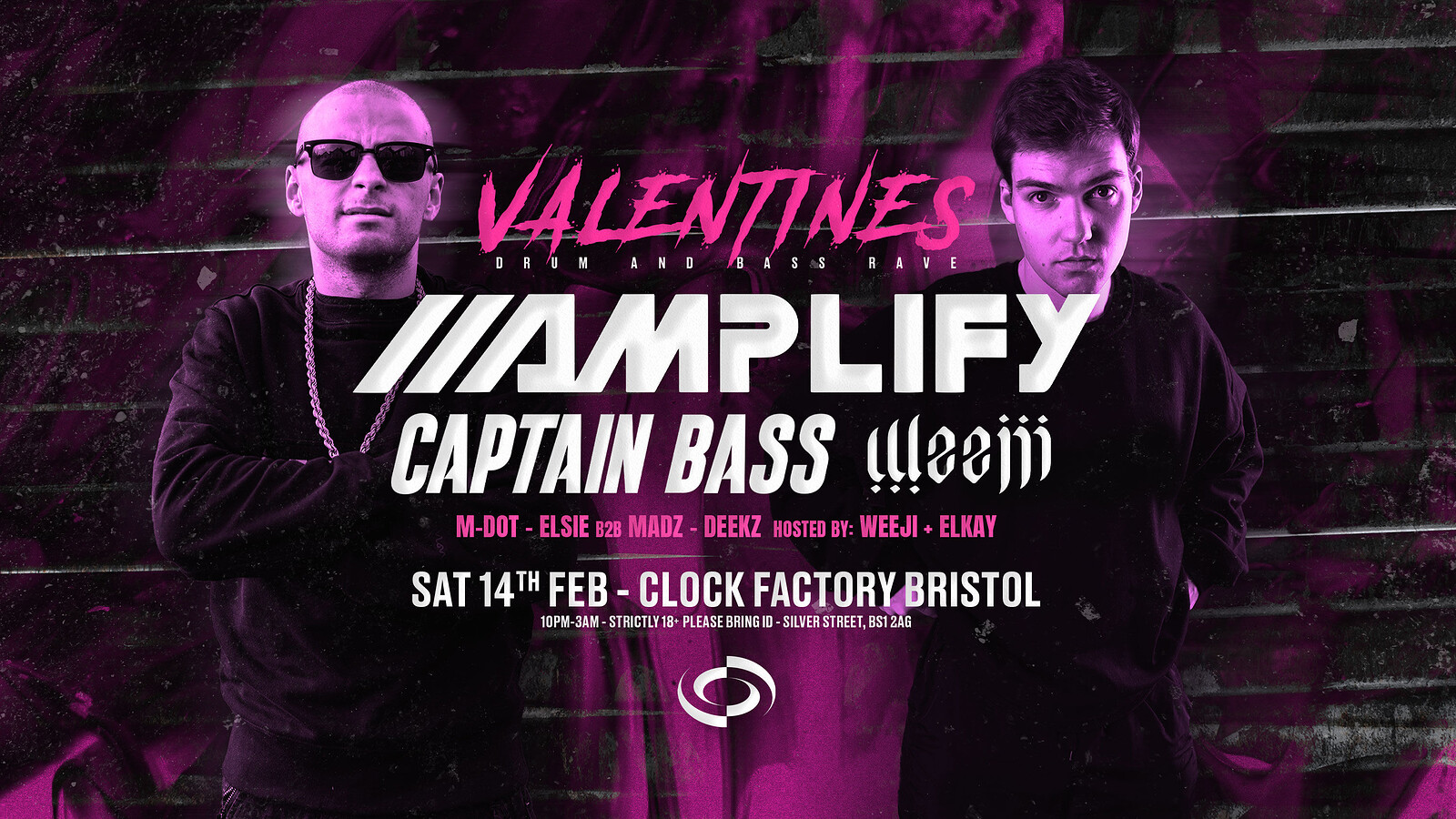 Valentine’s DNB Rave: Amplify & Weeji + Captain Bass at Clock Factory