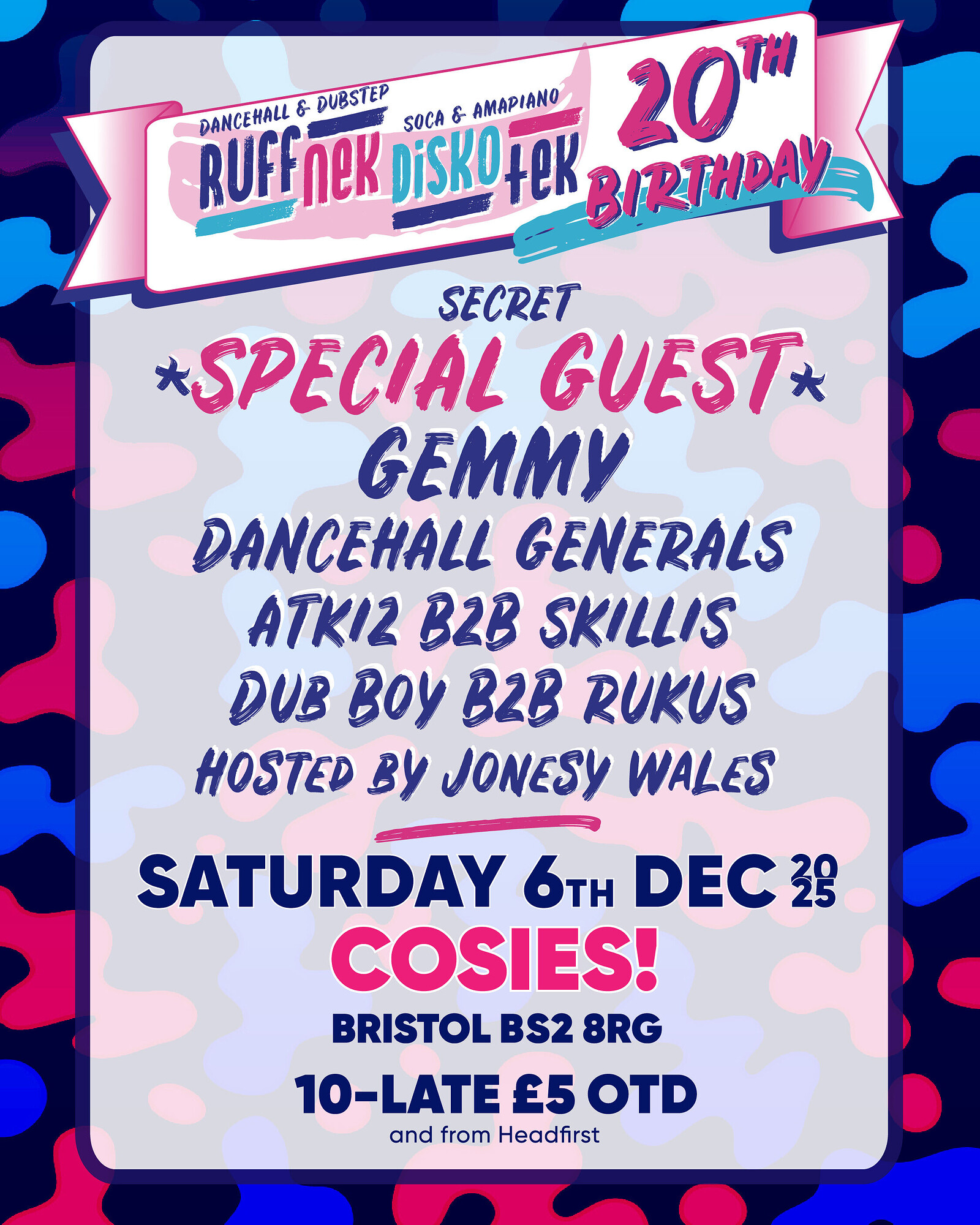 Ruffnek Diskotek 20th Birthday at Cosies