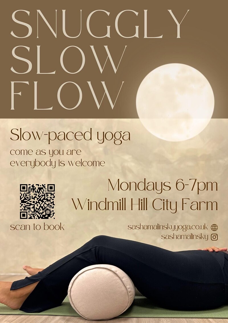 Snuggly Slow Flow Yoga Class at Windmill Hill City Farm Yoga Studio